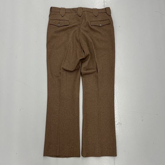 Vintage 60s Western Wear Brown Bell Bottom Trousers 38x30 - Picture 3 of 4